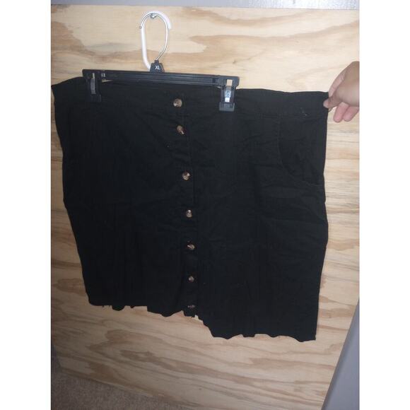 Women's Jennifer Lauren 3x Black Skirt Buttons Plus Pockets - Picture 1 of 1